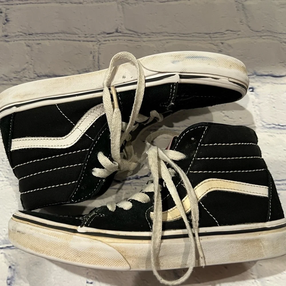 Vans Off The Wall Black High Top Skate Shoes Kid's 3
